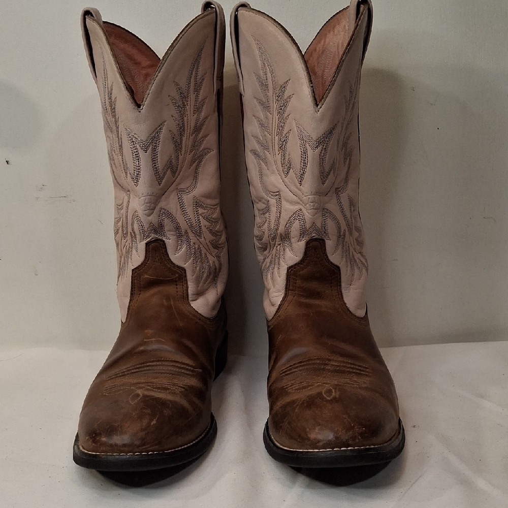 Ariat Brown and Light Pink Heeled Wos. Boots. Classic Look For Any Occasion. - Picture 3 of 12